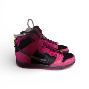 Nike MenPink and Black High-Top Sneakers “Run the Jewls” OG all &Box